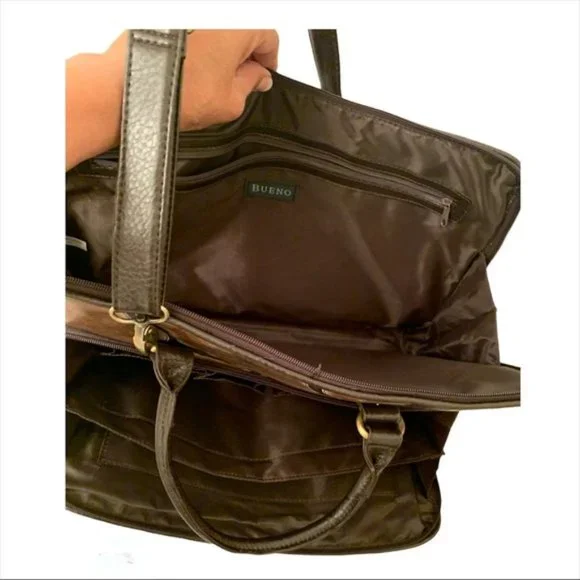 BUENO LAPTOP BAG - VEGAN NWOT GIRAFFE PRINT - Picture 8 of 14